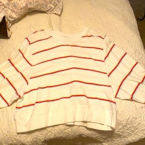 Rainbow stripe sweater cropped